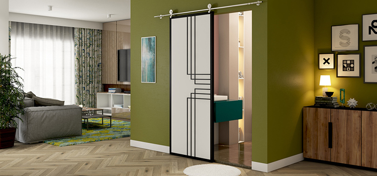 sliding bathroom door installation in Westchase